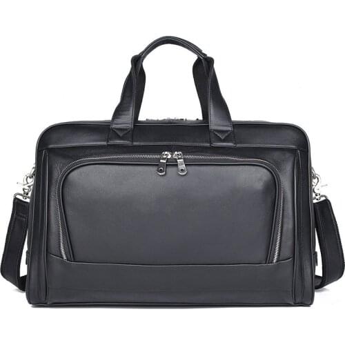 Luufan large capacity travel handbag zipper men duffel weekend bags black carry on hand luggage soft leather travel shouder bag