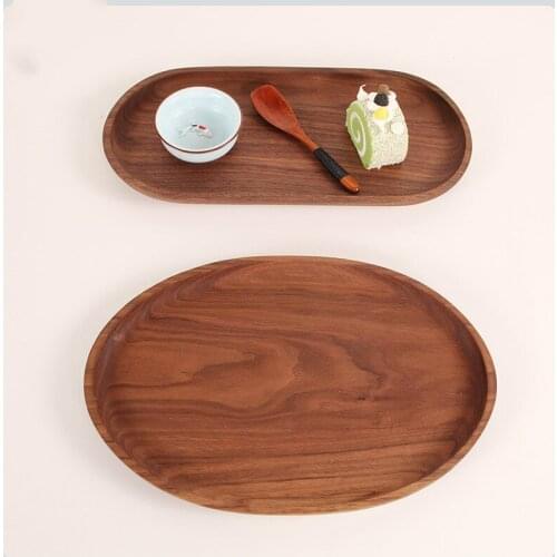 Black walnut wooden pallet western food cake coffee refreshment plate hotel plate dishes and plates sets