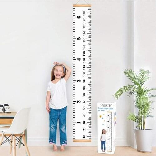 Baby Growth Chart Canvas Wall Hanging Measuring Rulers for Kids Boys Girls Room Decoration Nursery Removable Height and Growth