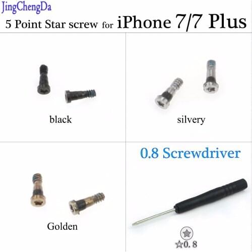 JCD 1 pcs Torx 5 Point Star screw Pentacle Dock Bottom Connector Screw for iPhone 7 7 plus 7P 7 Plus 0.8 Screwdriver