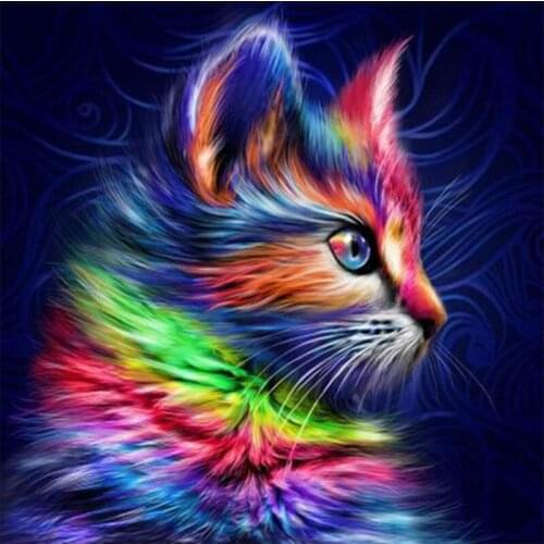 YI BRIGHT Full Drill Square Diamond Painting Cross Stitch Cat 5d Diamond Mosaic Art Diamond Embroidery Animal Rhinestone Picture
