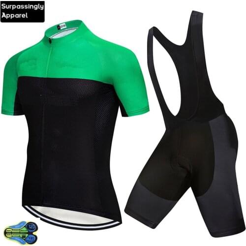 2019 Custom Pro World Team Green Cycling Clothing Mens Bicycle Wear Summer Cycling Jerseys 12D Gel Pad Bike Shorts Set
