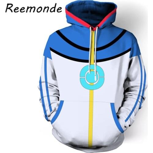 Adult Kids Pokemon Cosplay Costume Ash Ketchum Hoodies Sweatshirts Women 3D Pint Coat Pullover Hooded Pants Girls Boys Clothing