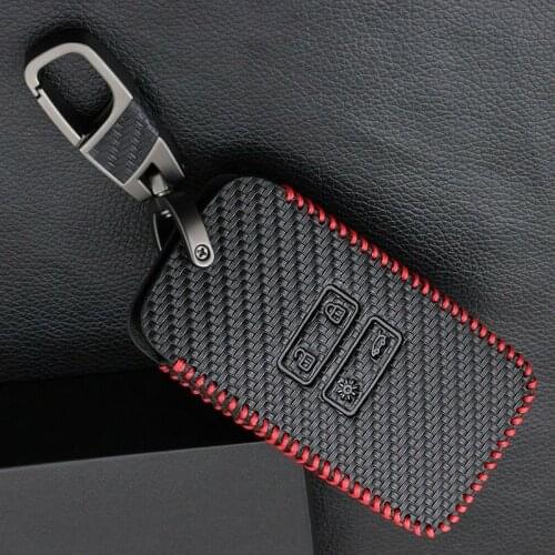 Leather Car Key Case Keychain Holders Accessory For Captur Clio Megane Koleos
