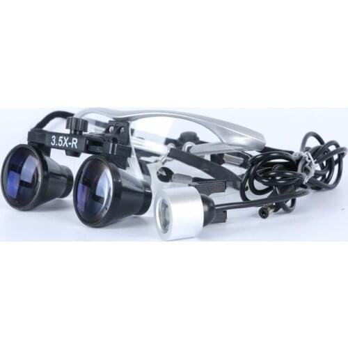 Medical Loupes 2.5/3.5X420mm Binocular Magnifier Magnifying Glasses+LED Headlight Surgical Headlamp Illuminator