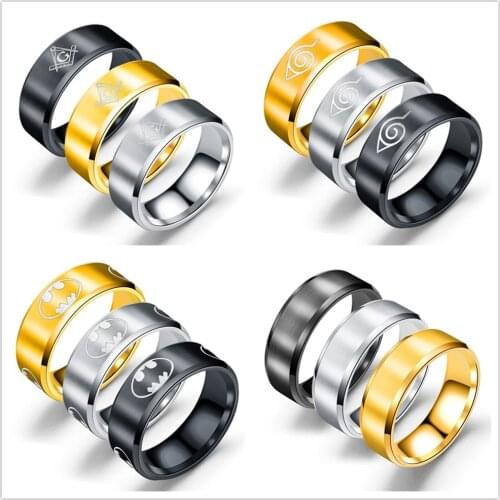 1 pcs Fashion Charm Jewelry Black Rings for Women Ring Men Titanium