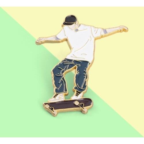 Cartoon Anime Wang Yibo Skateboard Style Brooch Metal Badge Souvenir Button Brooch Pins Fashion Medal Toys Gift