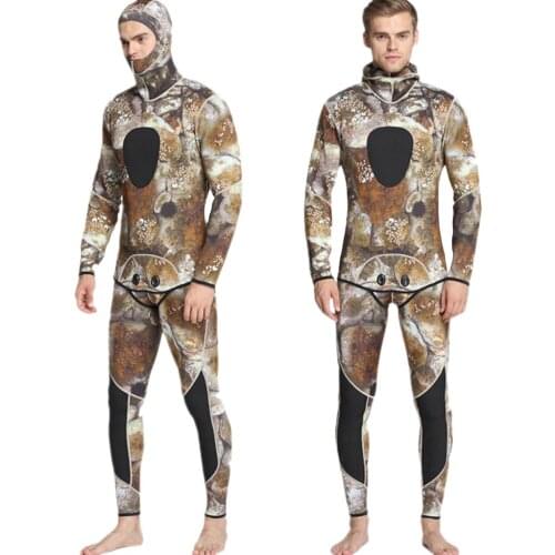 Mens Premium Neoprene Two-Piece Wetsuit 3mm Full Suit Camouflage