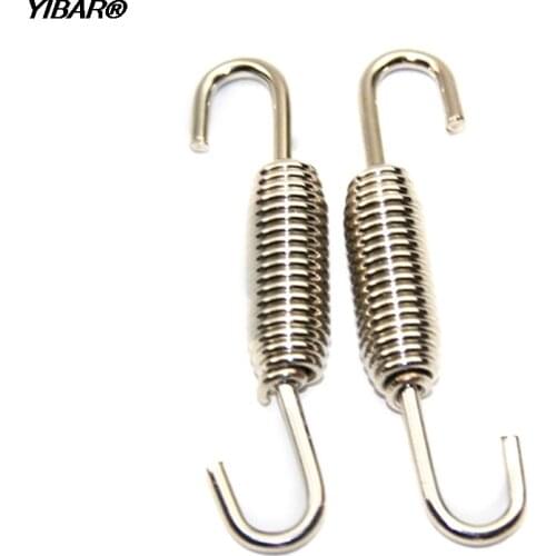 2PCS 68mm Motorcycle Exhaust Stainless Steel Rotatable Metal Springs Kit Set