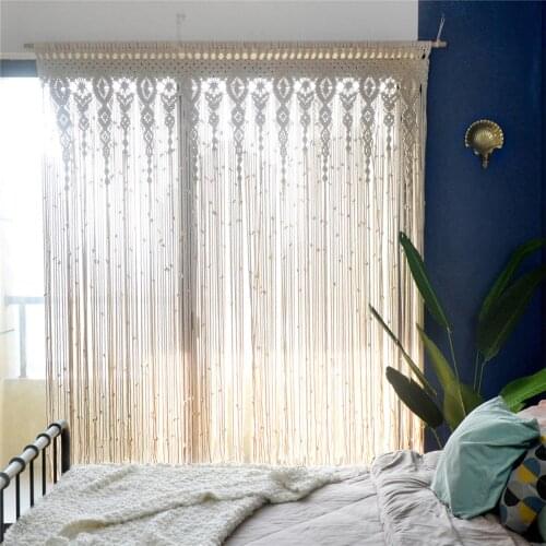 Wall Hanging Curtain Boho Door Window Hanging Curtain Woven Tapestry Wall Decor Home Ornament Living Room Wedding Party