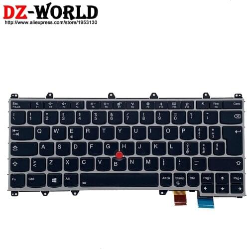 New Original Silver IT Italian Backlit Keyboard for Lenovo Thinkpad Yoga 370 20JH 20JJ Laptop 01AV733 01EN444