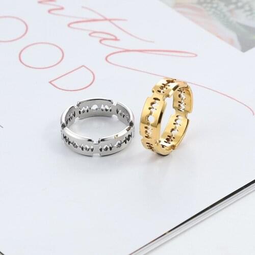 Charm Exaggerated Titanium Steel Blade Ring Mens Rock Punk Razor Ring Stainless Steel Ring Party Ladies Fashion Jewelry Gifts