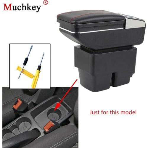 For Ford Fiesta 3 MK7 2009-2017 Car Armrest box Central Console Arm Rest Store content box cup holder ashtray Car Accessories