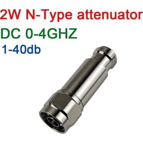 2W N-Type RF Coaxial fixed attenuator 1db,2db,3db.5db,6db.10db.15db.20db.30db,40dB, DC-4GHz 50ohm