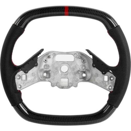 Custom Carbon Fiber Steering Wheel Nappa Perforated Leather for Chevrolet Corvette C8 2020