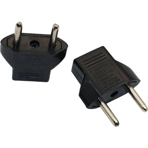 5 Pcs 2 Pin European Standard Plug Adapter US To EU Charge Plug American To Euro Europe Travel Power Converter Adapters