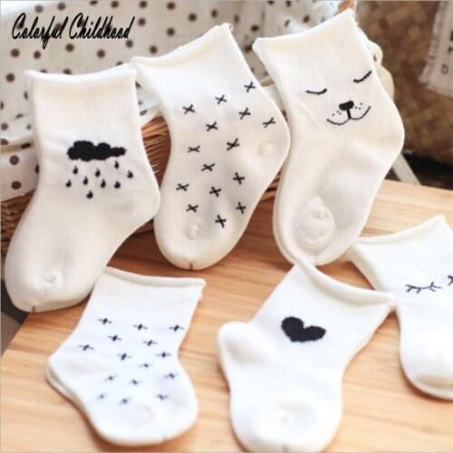 Spring & autumn kids socks cotton creative puppy print children socks for baby boys/girls 0-3years toddler infant clothing Xmas