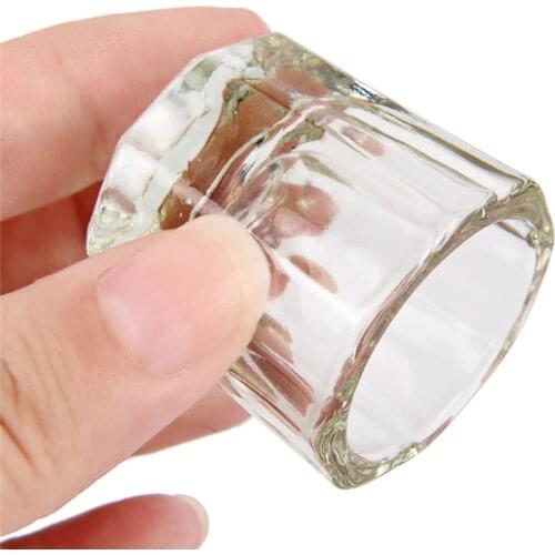 1PC Transparent Crystal Glass Cup Liquid Glass Acrylic Powder Dappen Dish for Nail Art Tools Container Organizer For Women
