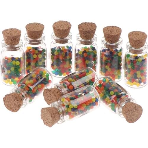 10Pcs 1/12 Dollhouse Miniature Accessories Mini Resin Candy Jar Simulation Candy Bottle Model Furniture Toy for Doll House Decor