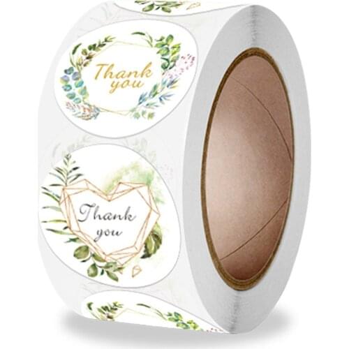 100-500pcs Thank You Round Sticker Scrapbook Envelope Seal Sticker Gift Flower Decoration Stationery Label Stickers