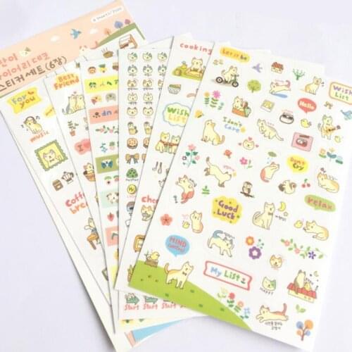 15packs/lot Cute Cats PVC Sticker Multifunction Cartoon DIY label Diary children stationery Stickers Sign post