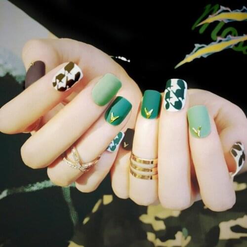 24pcs/box Fake Nails Feel Frosted Matte Nail Supplies DIY Fashion Art Decoration Accessories Fake Nails