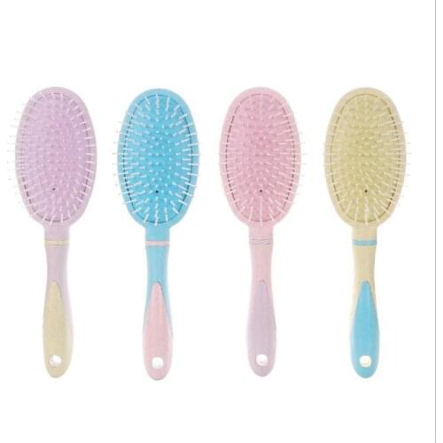40Pcs/Lot ABS Ellipse Wheat Straw Plastic Air Bag Comb Anti-Static Air Cushion Comb Big Tooth Massage Comb Styling Tools HA2134