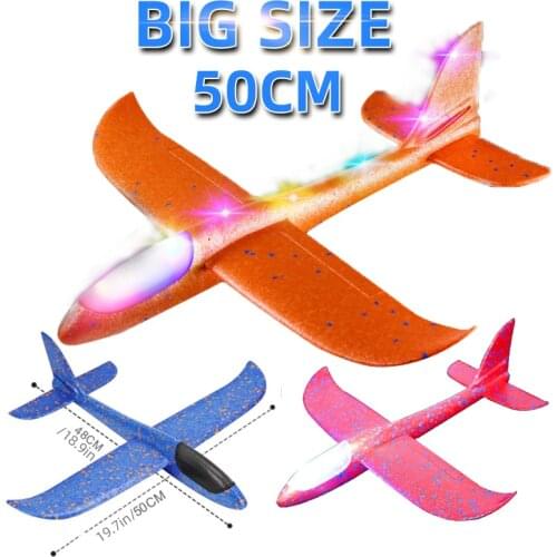 50CM Big Foam Plane Glider Hand Throw Airplane Light Inertial Planes EPP Outdoor Launch Fun of Kids Toys for Children Boys Gift