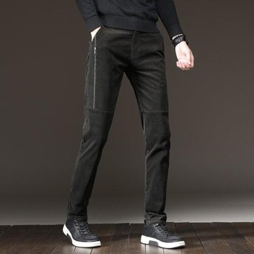 MRMT 2021 Brand Autumn Winter New Mens Trousers Corduroy Casual Pants Pants for Male Slim Trousers Thick Corduroy Trouser