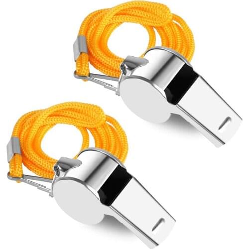 Football Referee Whistle With Lanyard For Basketball Traffic Guidance Outdoor Training Sports Stainless Steel Soccer Whistle