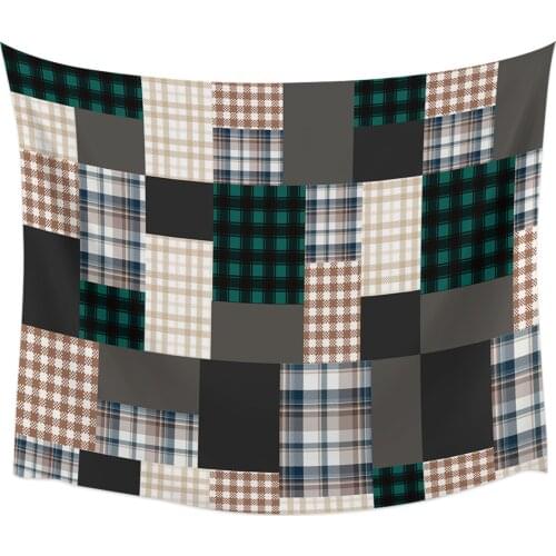 Buffalo Grid Texture Squares Tapestry Wall Hanging Home Wall Decor Blanket Bedroom Tapestry Yoga Mat