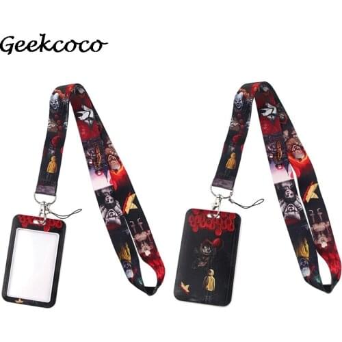 J2183 Cartoon Horror Movie Neck Strap Lanyard for keys Gym Mobile Phone Straps USB badge holder DIY Hang Rope Witht Card Holder