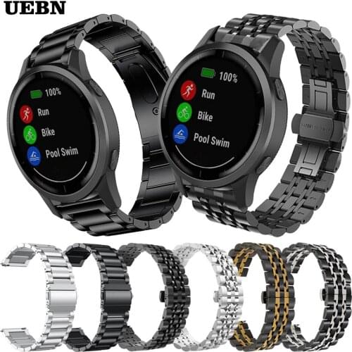 UEBN Classic Metal stainless steel Band For Garmin Venu Strap for Garmin Active/Garmin Move 3 vivoactive 4 Bracelet Watchbands