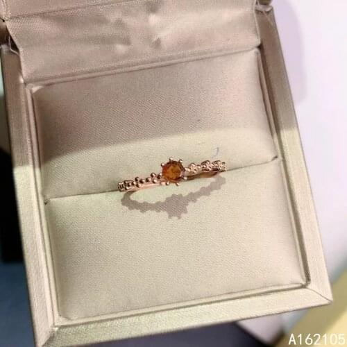 925 pure silver Chinese style natural red tourmaline womens fresh small elegant round adjustable gem ring fine jewelry support