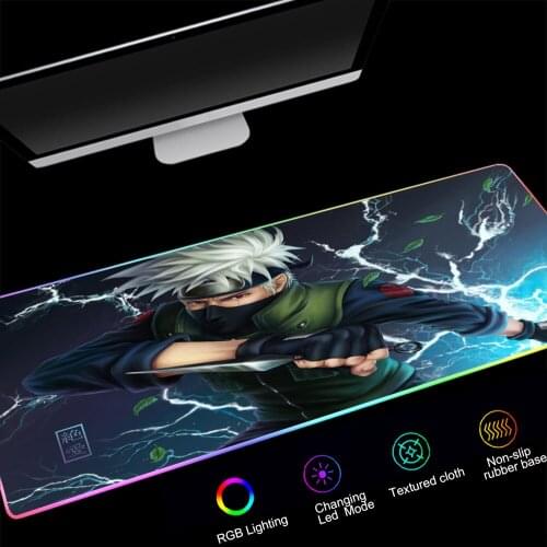 Uchiha RGB Mouse Pad Anime mouse pad Carpet Computer Padmouse Domineering Gaming Mousepad Gamer manga keyboard mouse pad gift