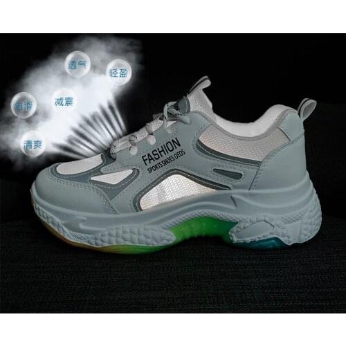 Womens shoes casual thick-soled running outdoor sneakers mesh fly woven non-slip elastic fashion light vulcanized shoes