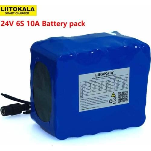 LiitoKala 24V 10Ah 6S5P 18650 Battery li-ion battery 25.2v 10000mAh electric bicycle moped /electric battery pack