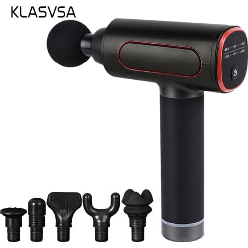 KLASVSA Muscle Massage Gun Fascia Pistol Slimming Percussion Vibrating 6 Modes USB Neck Massager Back Body Massage Relaxation