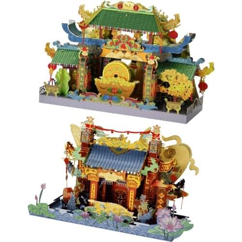 MU Art Model 3D Metal Puzzle Chinatown Building MEMORIAL ARCHWAY Model Kits DIY Laser Cut Assemble Jigsaw Toys For Kids Adults