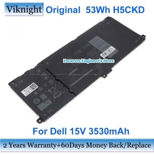 Original 53Wh H5CKD Battery For Dell Laptop Batteries 15V 3530mAh