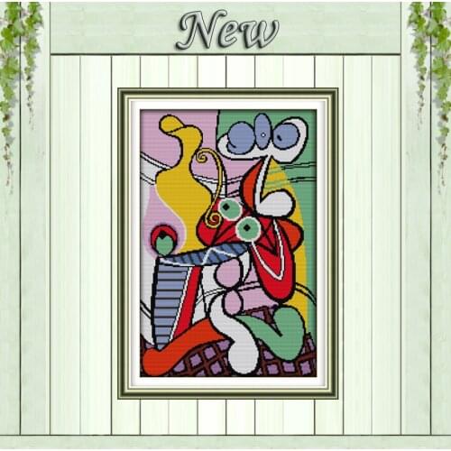 Picassos still life modern oil diy painting counted printed on canvas DMC 11CT 14CT kits Cross Stitch embroidery needlework Set