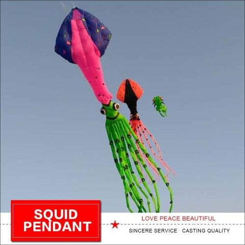 Squid pendant kite 10m line laundry Soft inflatable kite