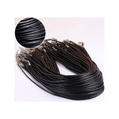 Simple Black Leather Rope Necklace DIY Accessories for Women Around 48 cm