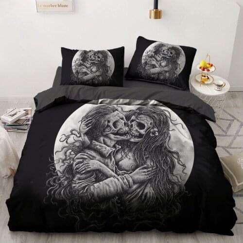 Simple Bedding Sets 3D Skull Lover Duvet Quilt Cover Set Comforter Bed Linen Pillowcase King Queen Full Double Home Texitle