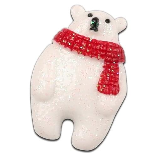 LF 10Pcs Resin Christmas Snowman Bear Patch Decoration Crafts Flatback Cabochon Embellishments For Scrapbooking Accessories
