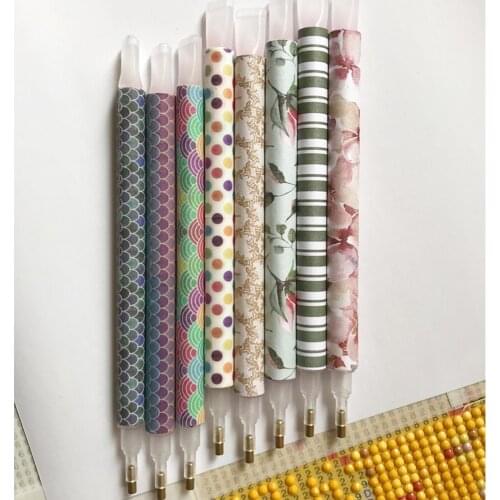 DIY Diamond Painting Pen Floral Striped Printed Drill Pens Point Diamond Pens 5D Painting with Diamonds Accesssories Tools