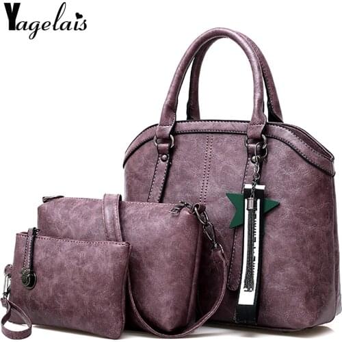 New Fashion Composite Bag Women Simple Style Casual Shoulder Bags With Tassels Soft Leather Handbag Crossbody Fashion Tote bolsa