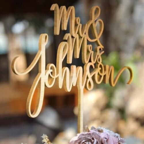 Wedding Cake Toppers Bride and Groom Custom Last Name Mr Mrs Anniversary Party Birthday Cake Topper Fathers Day Gift