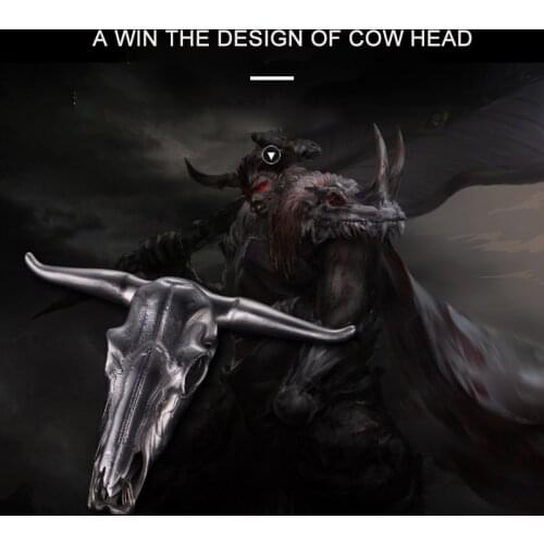 Tactical Belt Buckle Pendant Self-Defense Fingertips Fist Waist Key Chain Pendant Stainless Steel Bull Head Ornament Belt Buckle