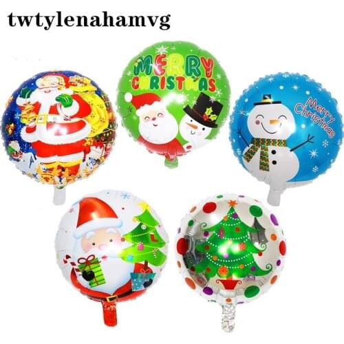 Merry Christmas Decoration Balloon Green Tree Snow Man DIY Party Santa Claus Candy Red Box Happy New Year Kid Gift Toy Ball